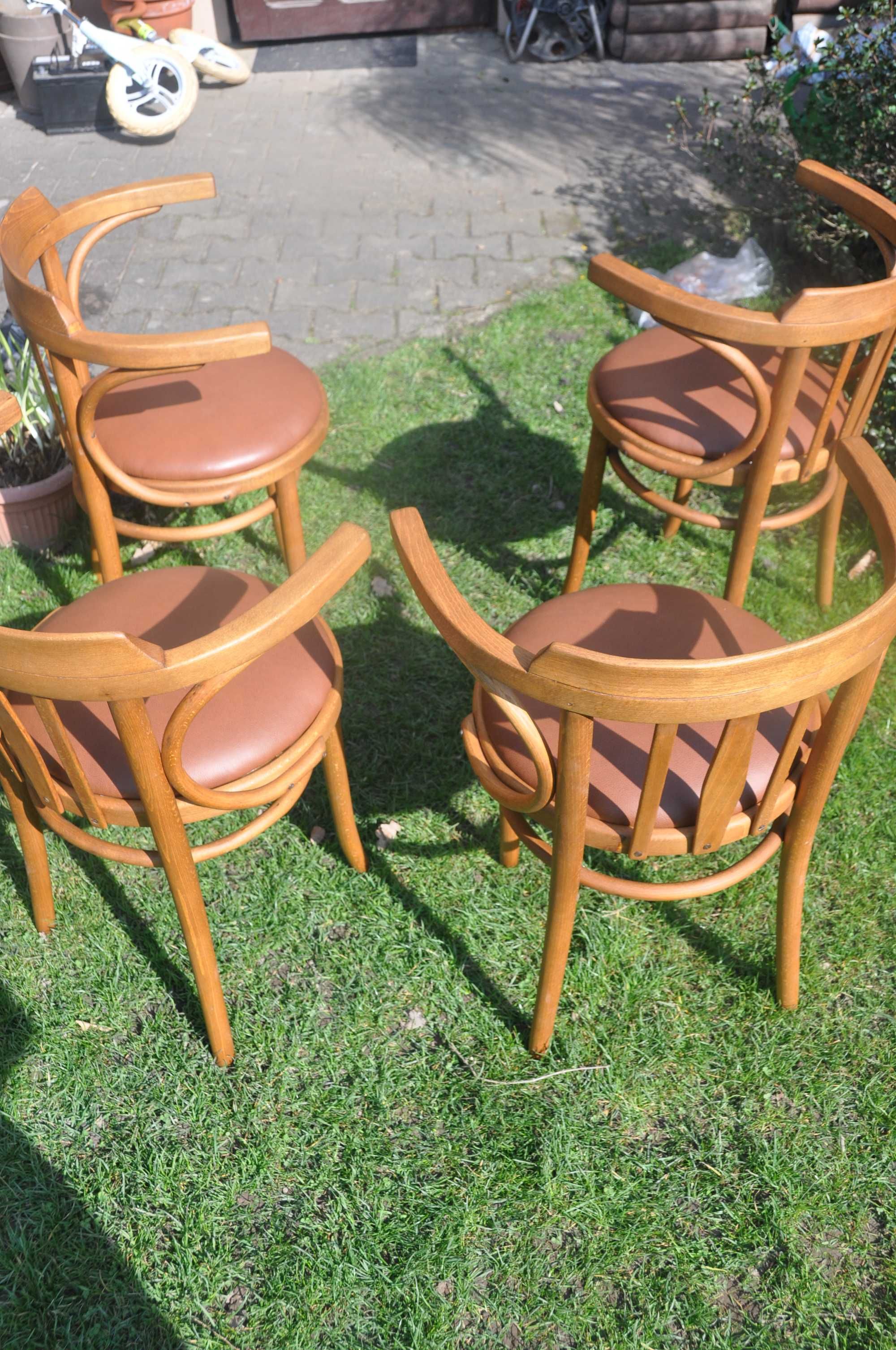 Retro krzesła gięte tapicerowane - Thonet - 4 sztuki