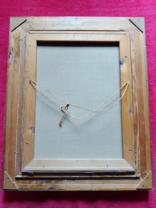 Stary obraz na płótnie sygnowany 1970 rok  .