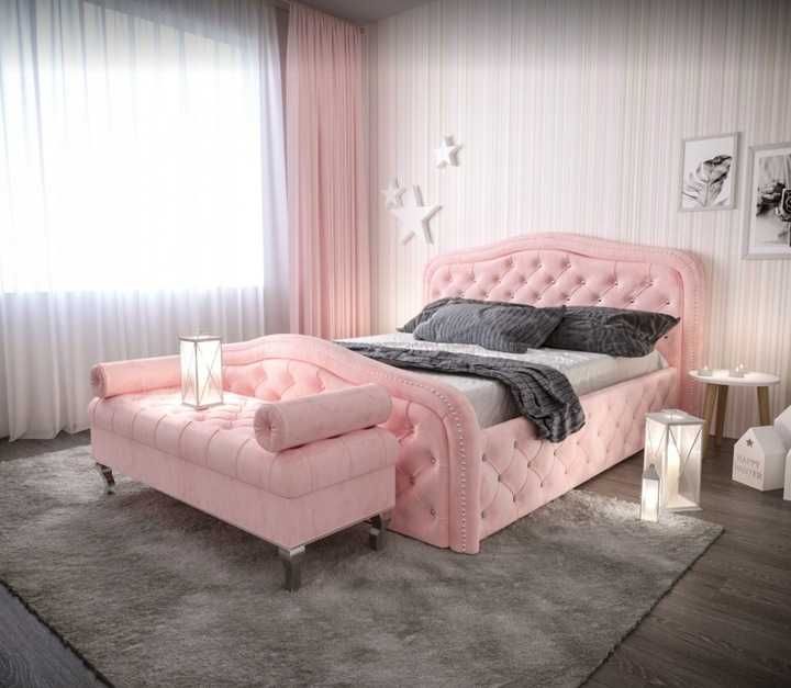 ŁÓŻKO 160*200 Premium Glamour +  Ławka