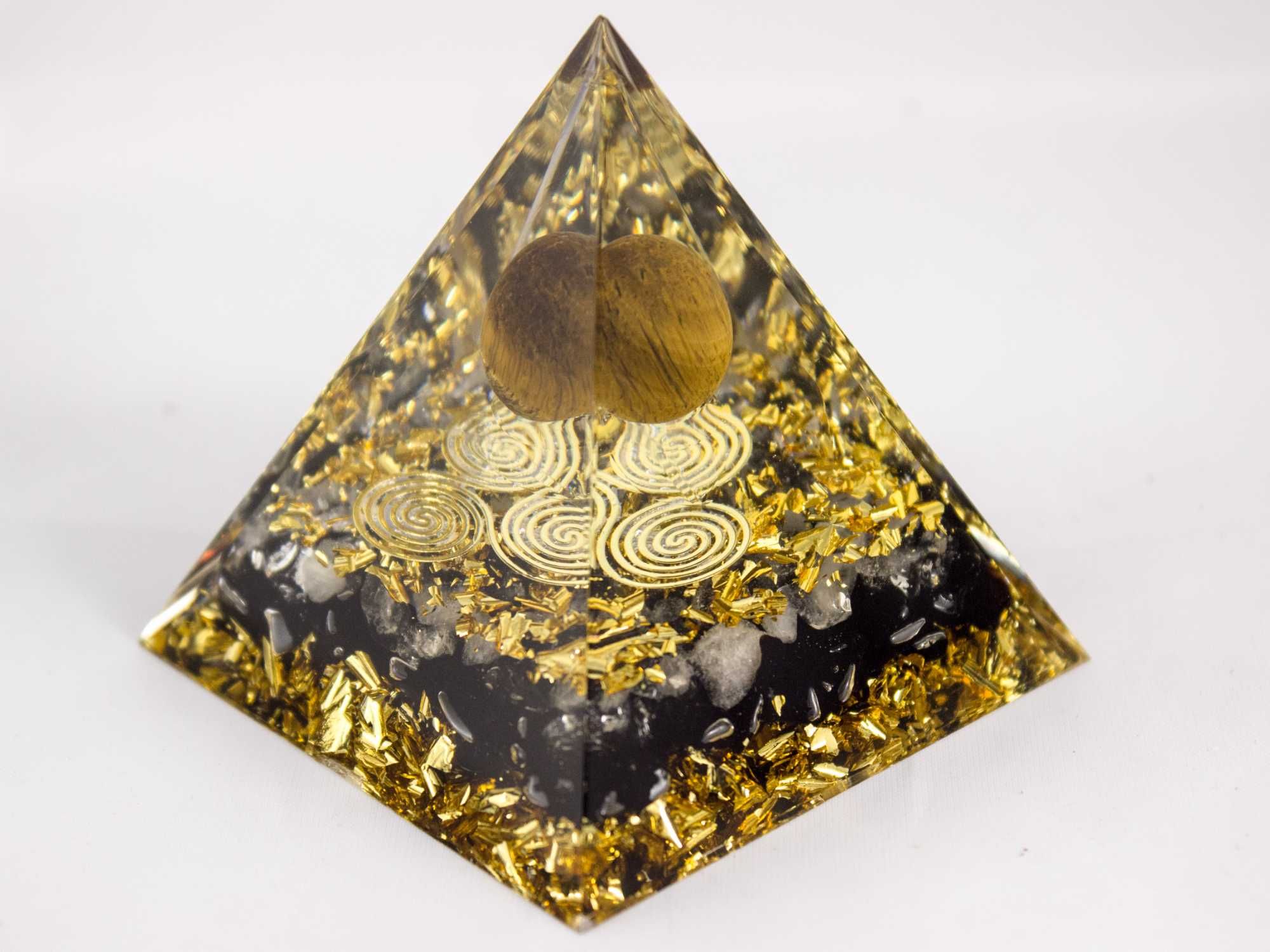 Piękna Piramida Orgonitowa Tygrysie Oko Triskelion Celtycki 6cm