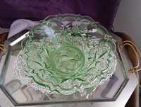 Enormíssima taça saladeira em vidro da Marinha Grande, verde