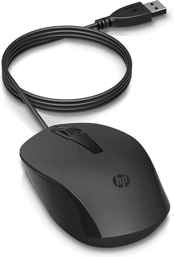 HP Rato 150 (rato com cabo, até 1600 PPP, destro, canhoto), preto