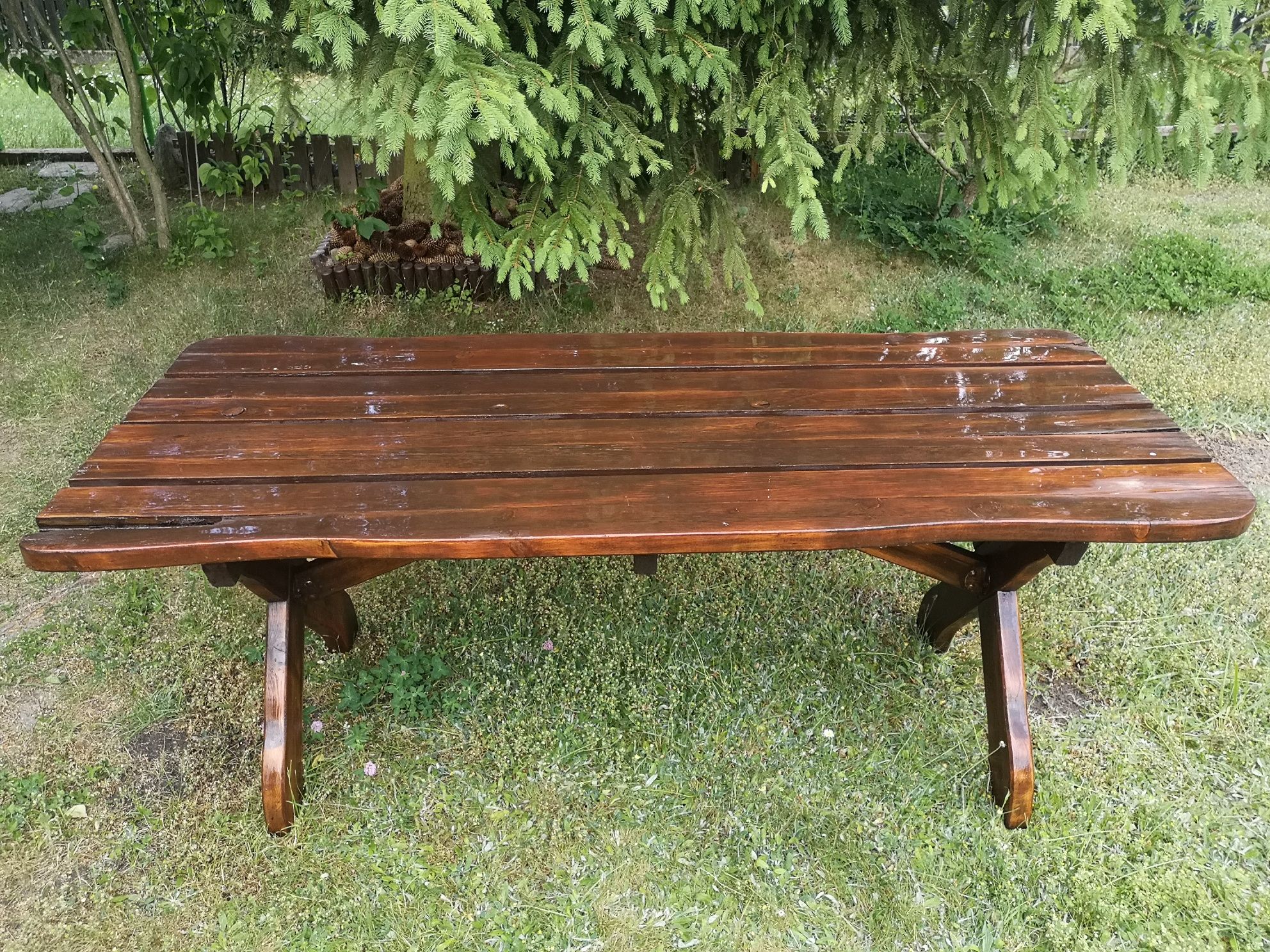 Stół ogrodowy drewniany, gruby 178x78x71 cm
