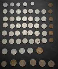 Stare Monety z okresu PRL 56 sztuk plus jedna Pół Dolarówka z USA