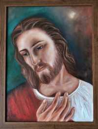 Obraz olejny Jezus Chrystus płótno prezent Chrzest Komunia Ślub