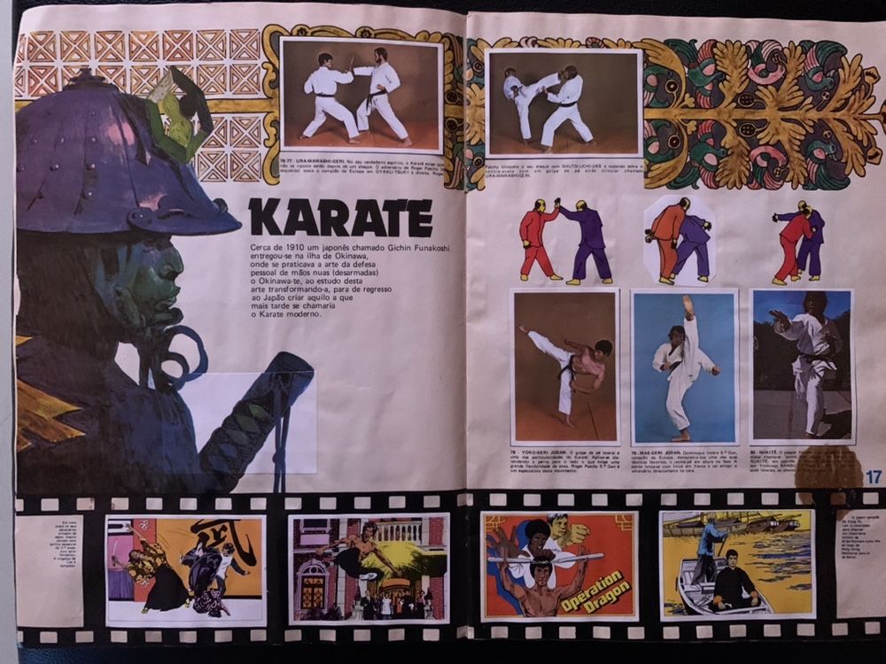 Caderneta Cromos Artes Marciais Bruce Lee Panini Matutano Coleção