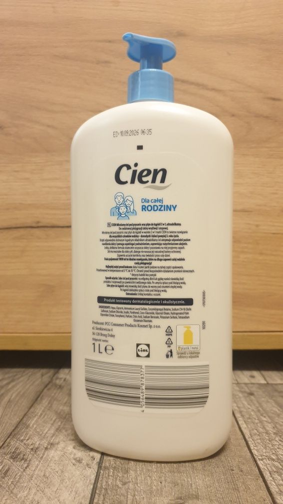 Micelarny żel pod prysznic i płyn do kąpieli z pantenolem 1 L Cien