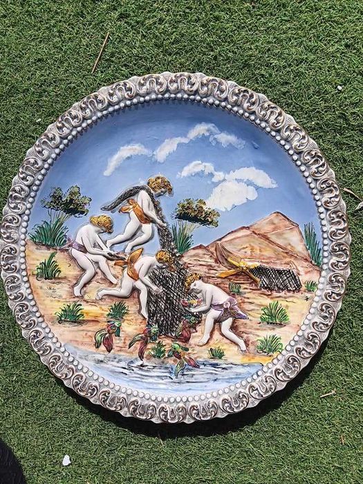Prato loiça de Alcobaça 38 cm Querubins