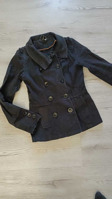 Marynarka żakiet kurtka bawełna czarna HM