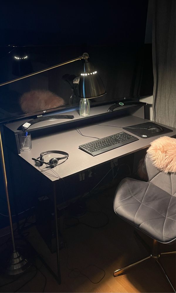 Biurko grafitowe szaro czarne loft