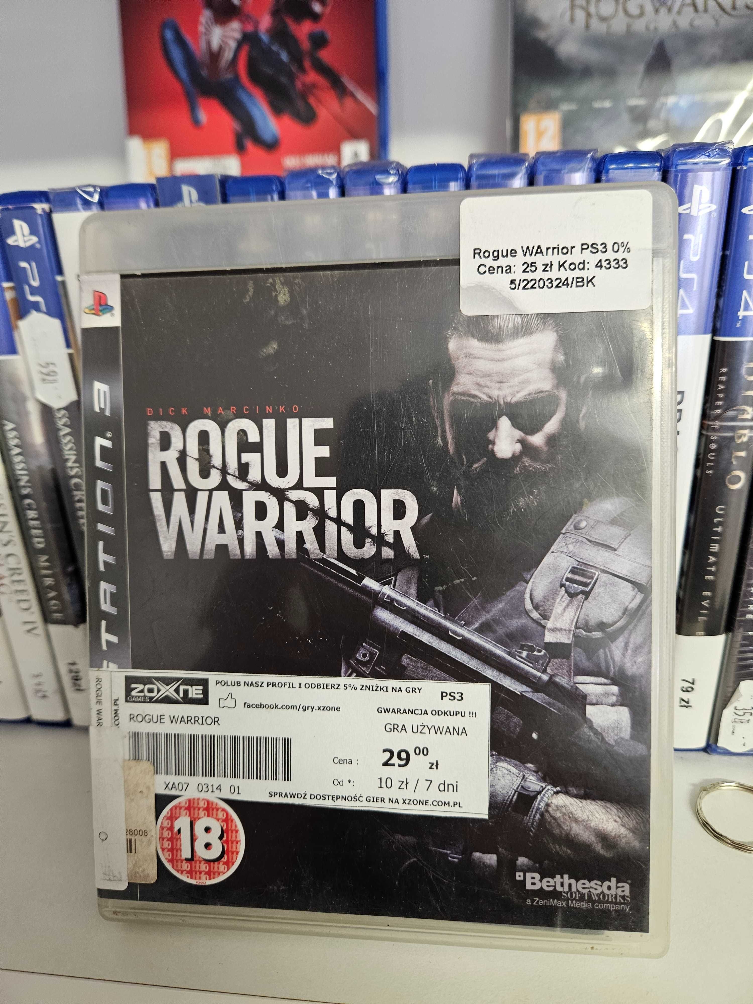 Gra Rogue Warrior PS3 As Game & GSM 4333