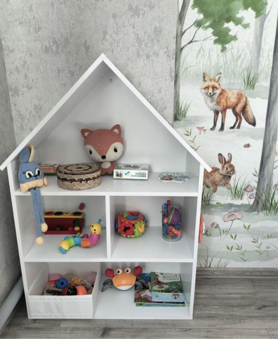 Стелаж Будинок дитячий Шафа Полиця для іграшок Стеллаж Полка игрушек