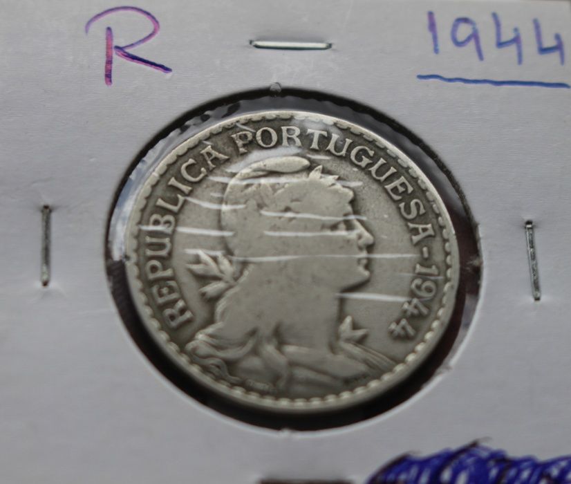 Moeda 1$00 1 Escudo República Portuguesa 1944