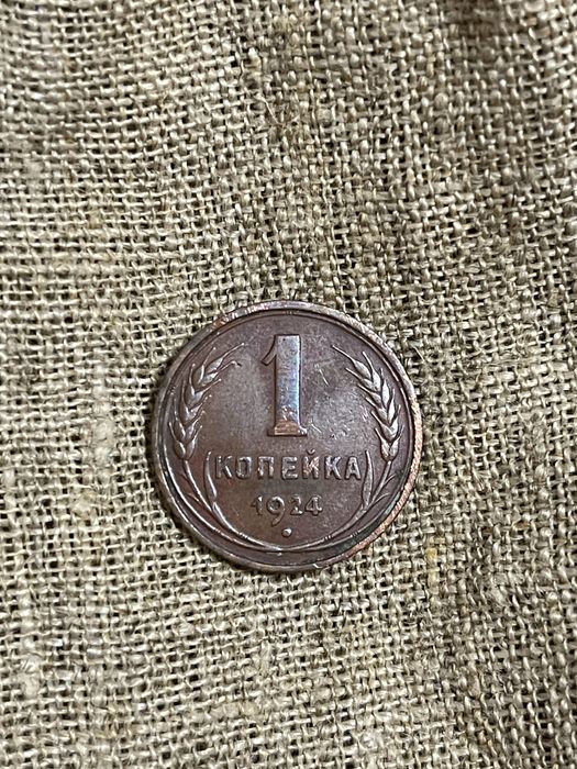 Монета 1 копейка 1924 года