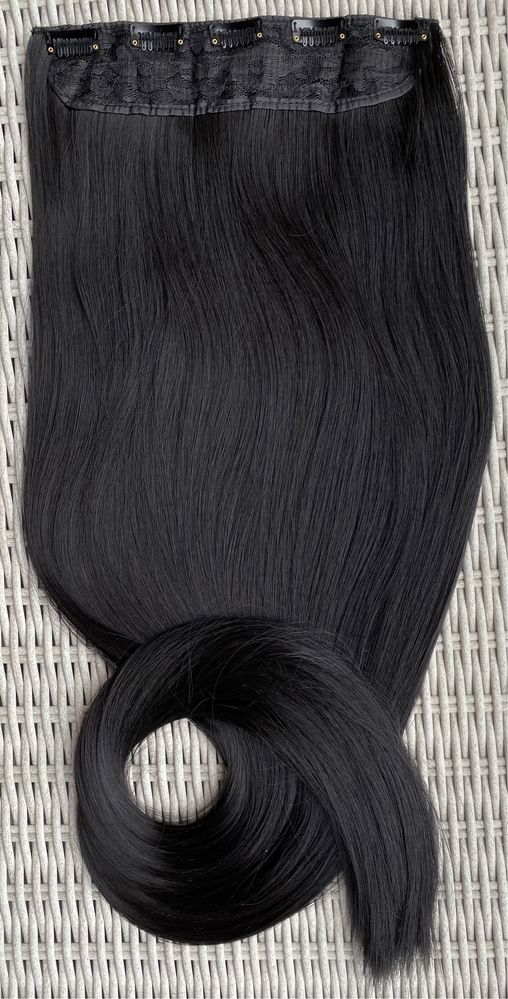 Włosy doczepiane, czarny, mega długie 100 cm ( 403 )