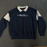 Granatowa bluza w stylu vintage z kolnierzykiem