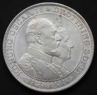 Szwecja 2 korony 1907 - Oscar i Sofia - srebro - stan 2+