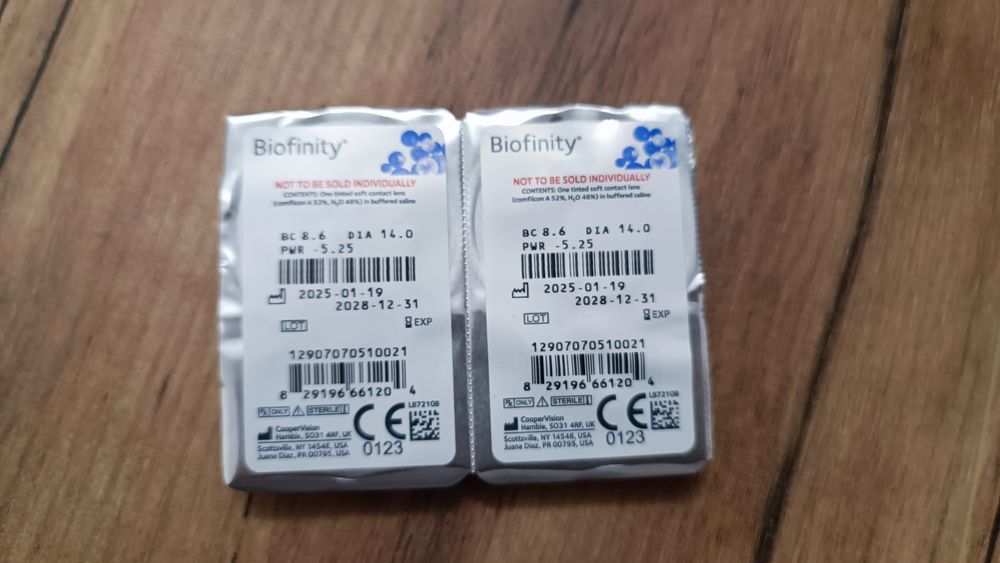 Soczewki kontaktowe Biofinity CooperVision -5.25