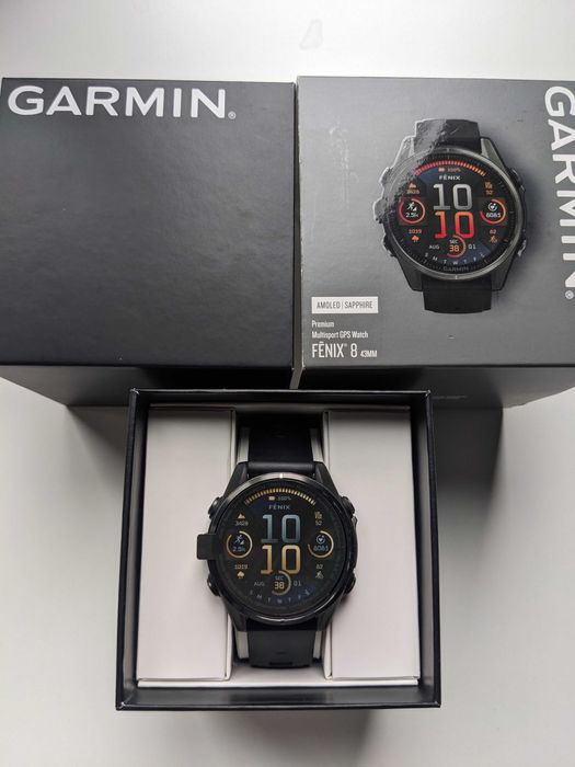 gwarancja! Garmin Fenix 8 Sapphire Titanium AMOLED 43 mm – stan bdb