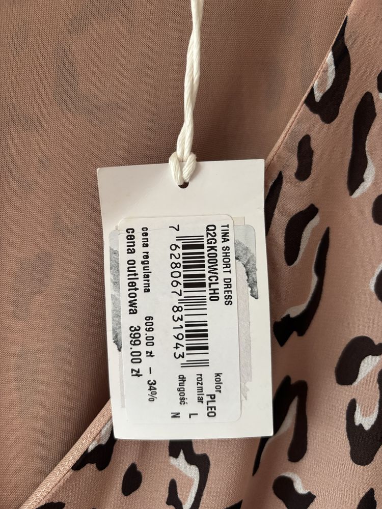 Guess sukienka puder panterka  L/40 new %%%