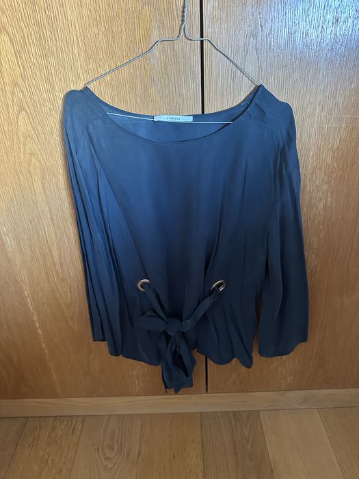 Blusa Uterque azul acizentado
