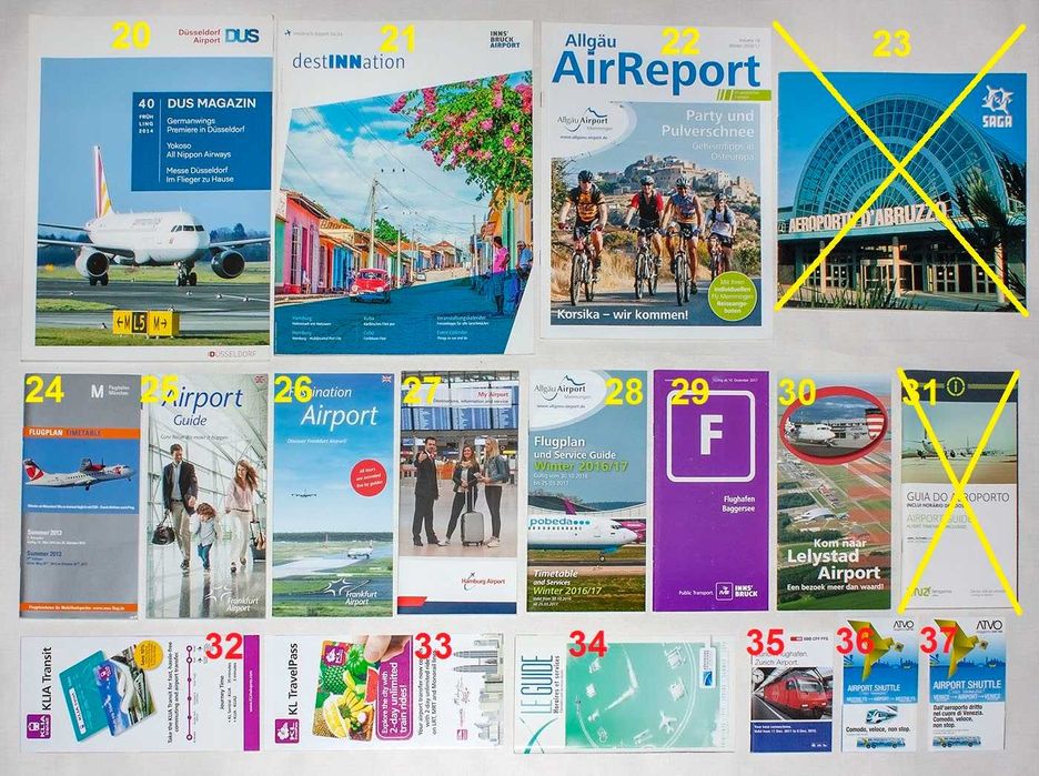Буклеты, открытки авиакомпаний, аэропортов, авиамузеев
