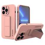 Wozinsky Kickstand Case silikonowe etui z podstawką iPhone 13 mini róż