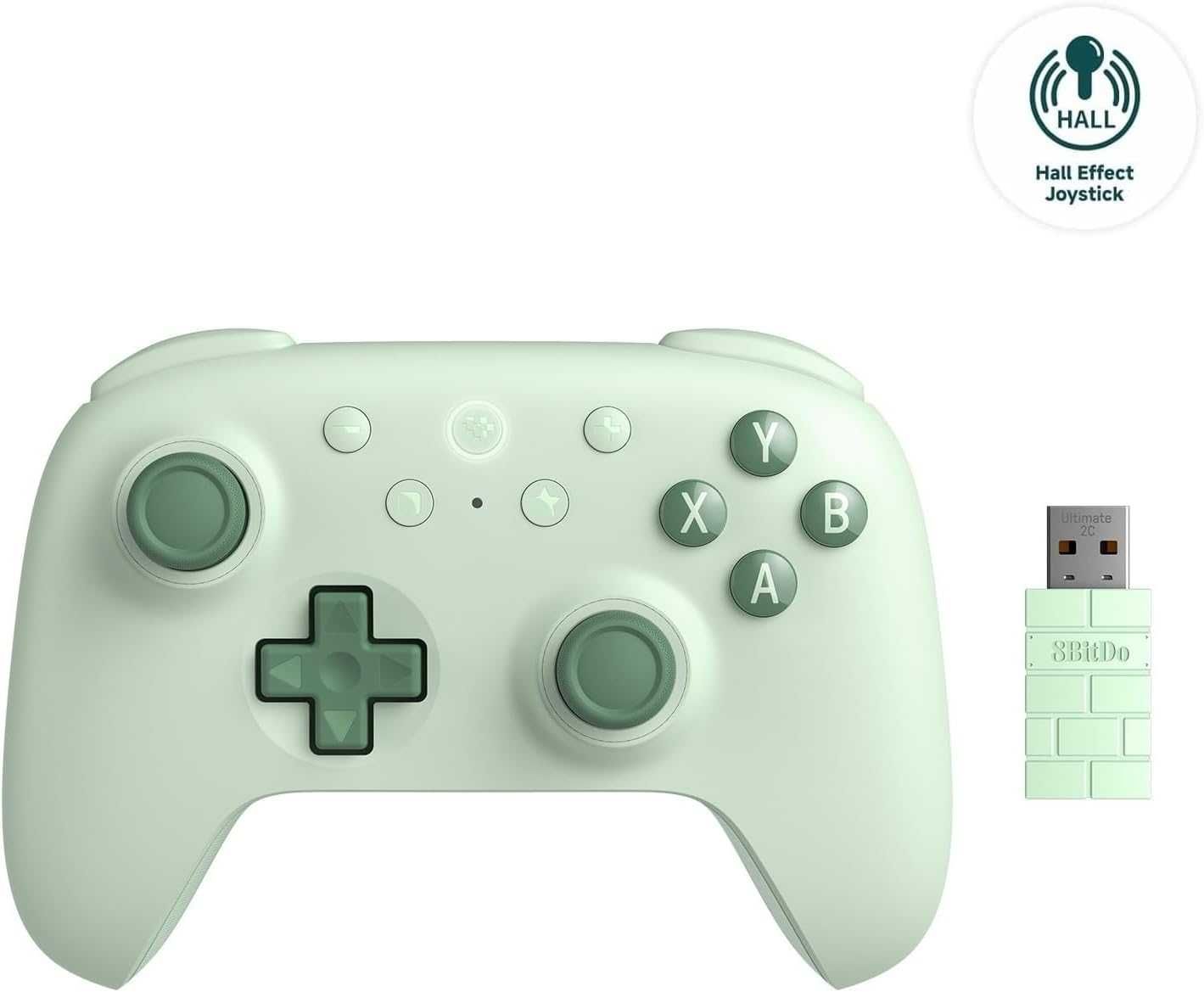 8bitdo Ultimate C Kontroler dla PC/Android, Hall Joysticki, Zielony