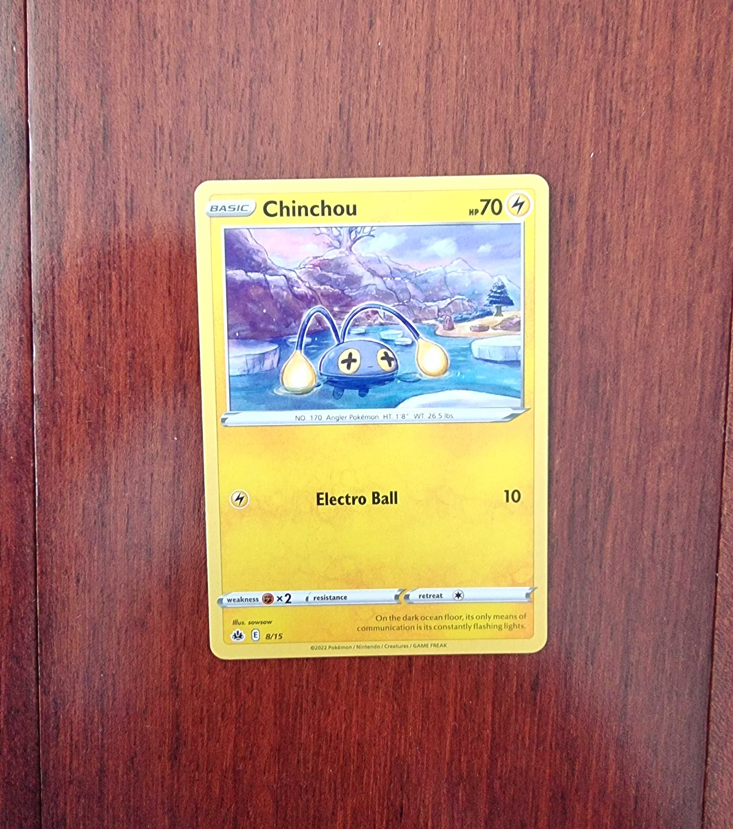 8 cartas Pokémon-Bewear, Chinchou, Cutiefly, Flaaffy, Lapras, Ledyba..