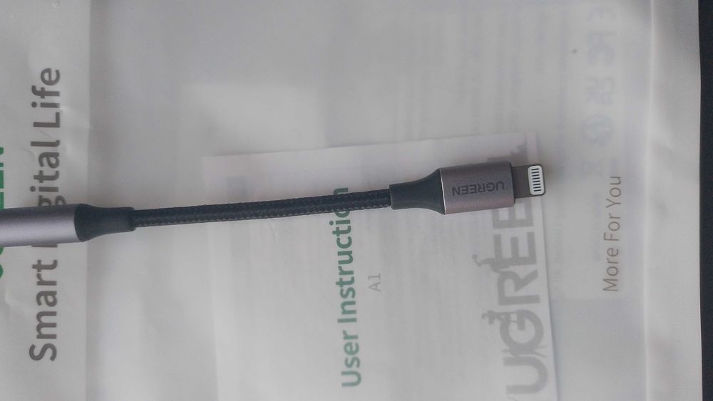 Якісний перехідник UGREEN US211 Lightning to 3.5mm F Jack 0.1m (30756)