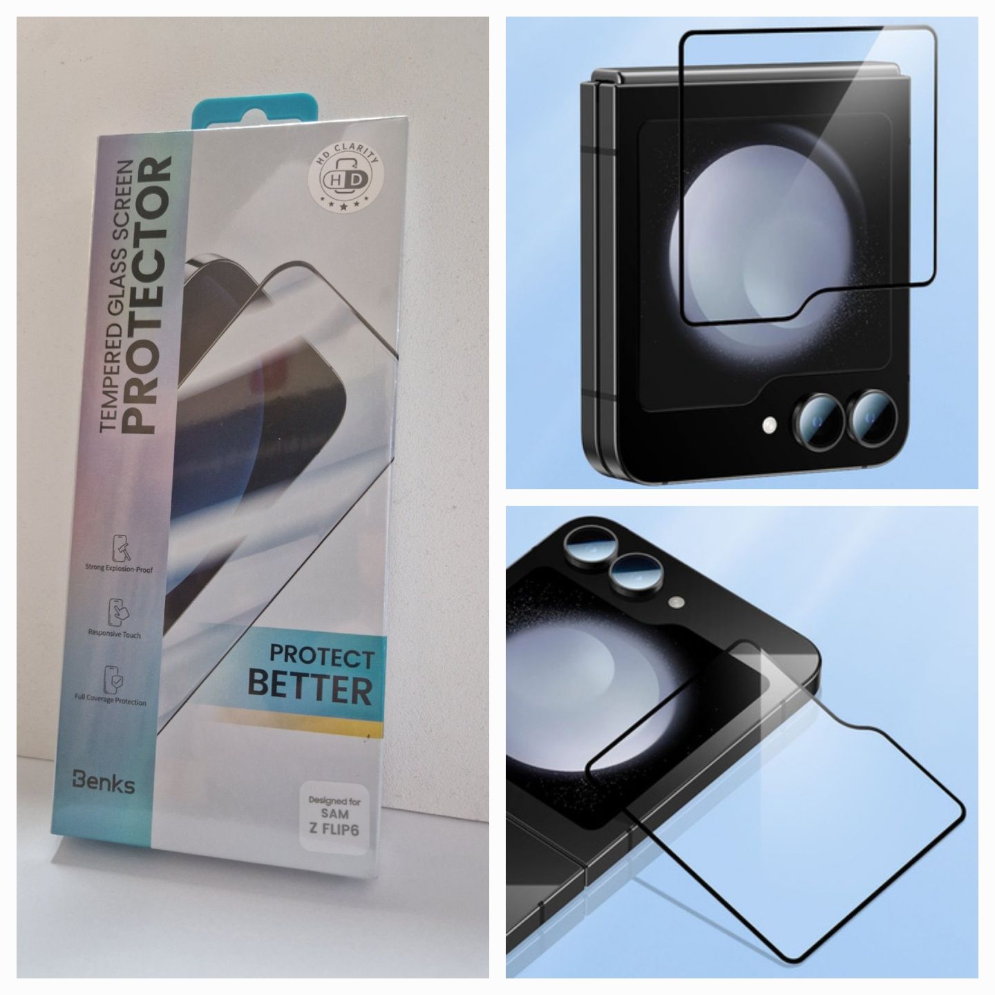 Benks Hartowane szkło Ultra Shield HD Glass do Samsung Galaxy Z Flip 6