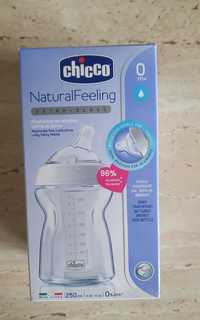Chicco Natural Feeling butelka szklana ze smoczkiem 250 ml