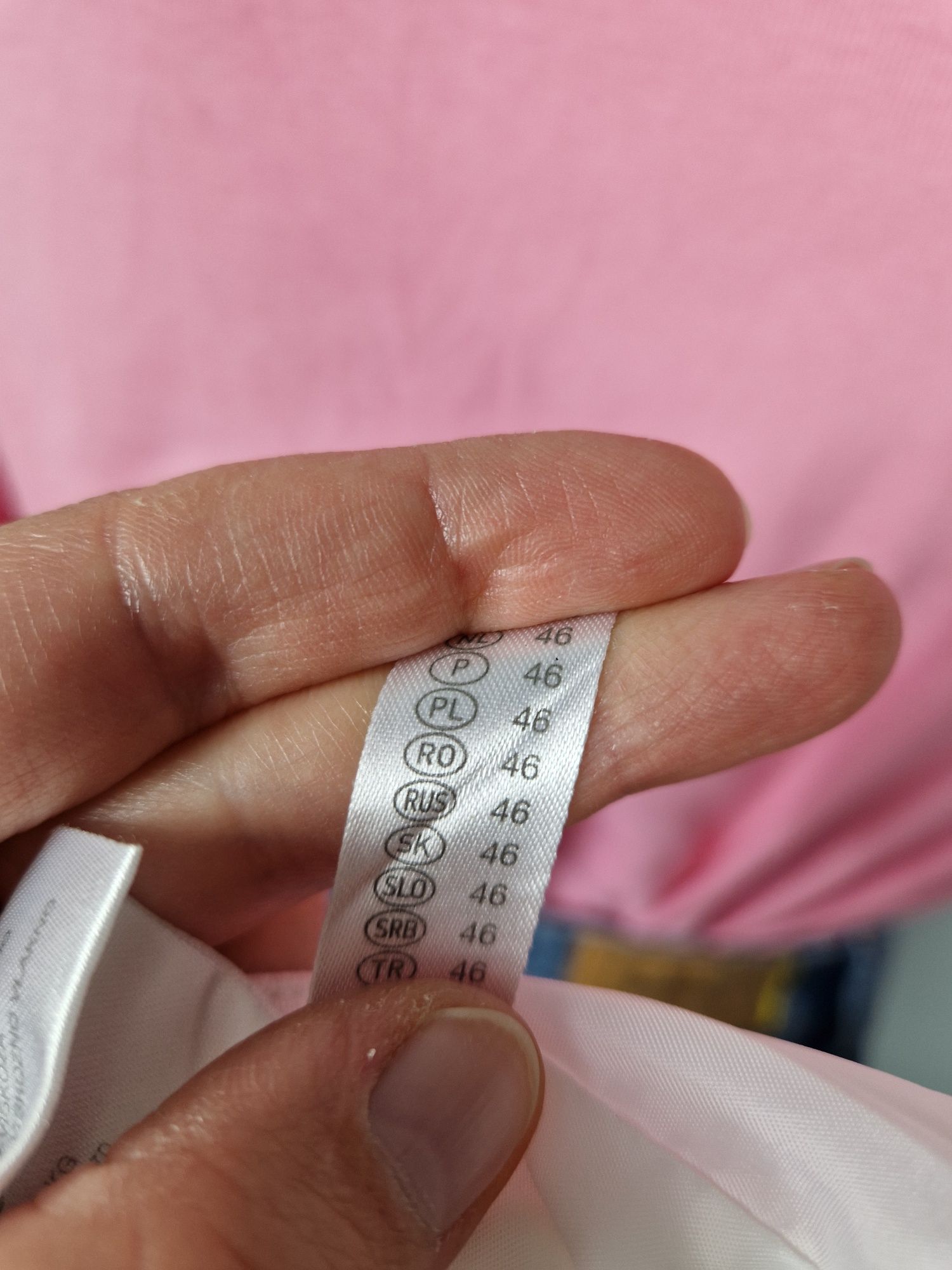 Żakiet marynarka biała lniana z krótkim rękawem 46 3XL c&a