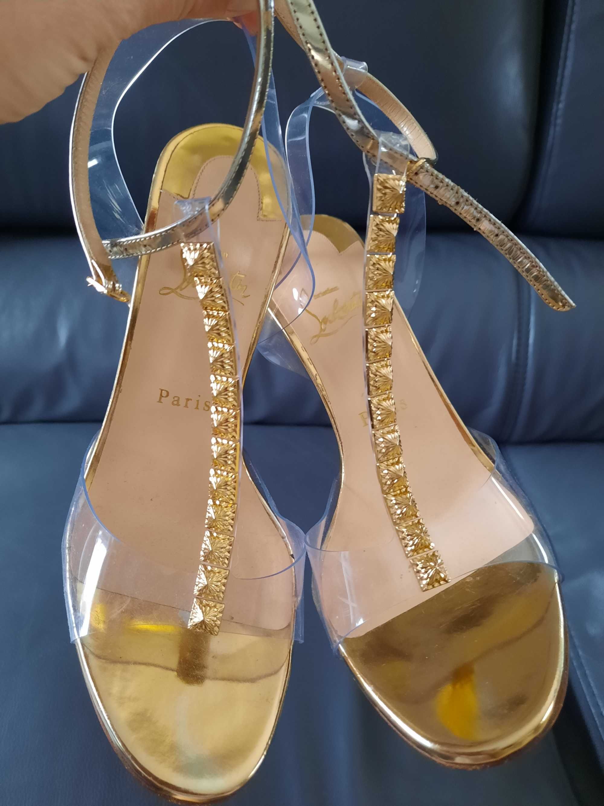 Christian louboutin sandaly szpilki Jamais Assez 39 40 zlote