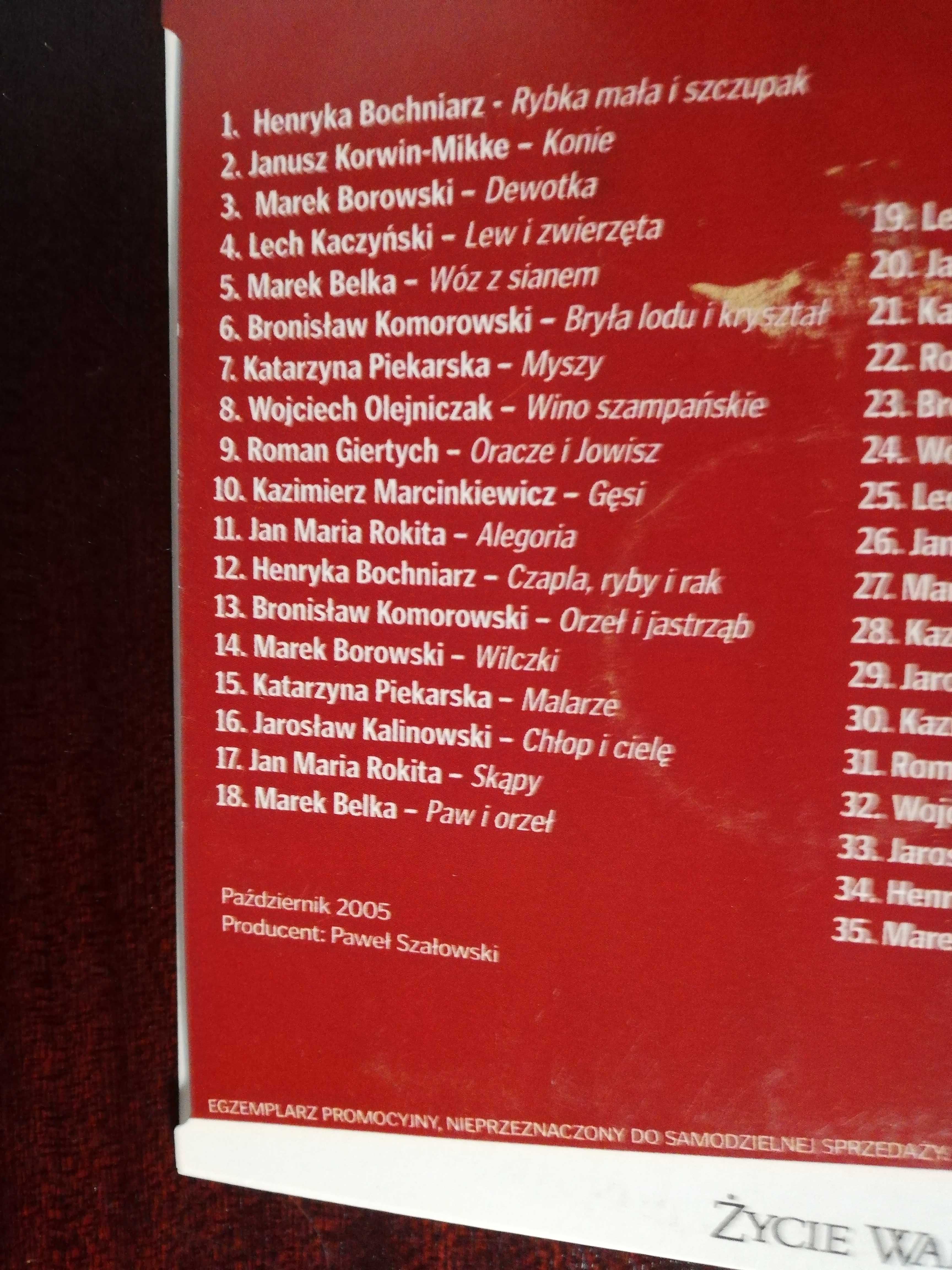 Dodatek do Życia Warszawy CD Politycy czytają bajki Krasickiego.