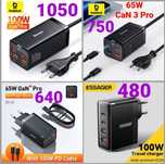 Зарядка   Baseus  100W 65W CaN5 Зарядка Essager 67W 100w GaN3 Pro