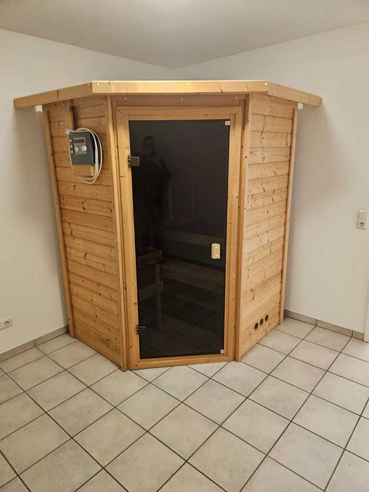 Sauna fińska sucha 220v 230v NAROŻNA zewnetrzna z drewna drewniana