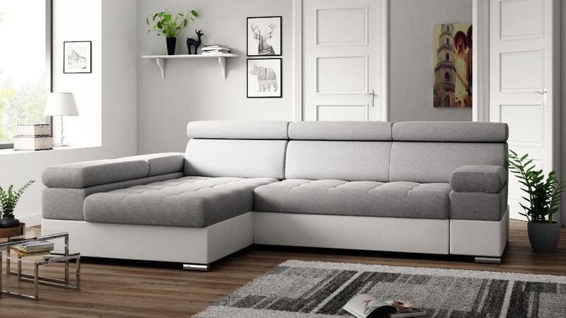 Narożnik PAULO rogówka REGULOWANE zagłówki RUCHOME sofa kanapa narożna