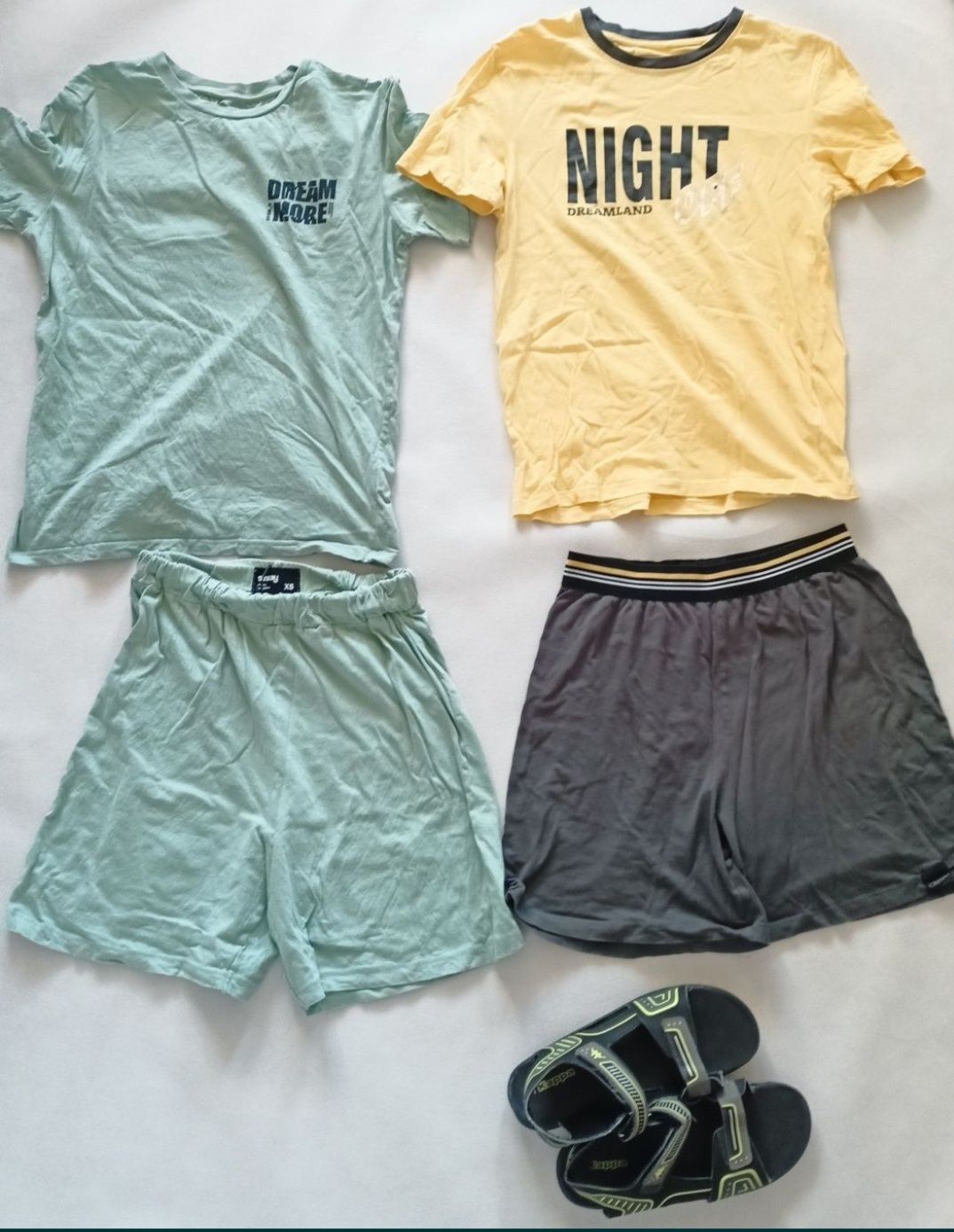 Paka zestaw ubrań dla chłopaka lato 164 cm buty Nike sandały kappa
