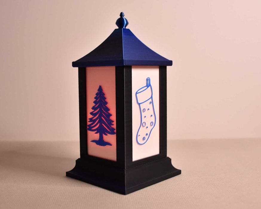 Lanterna modular decoração com vários designs de Natal