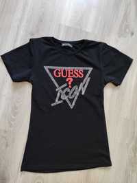 koszuka bluzka na krótki rękaw t-shirt Guess czarna black S M 36 38