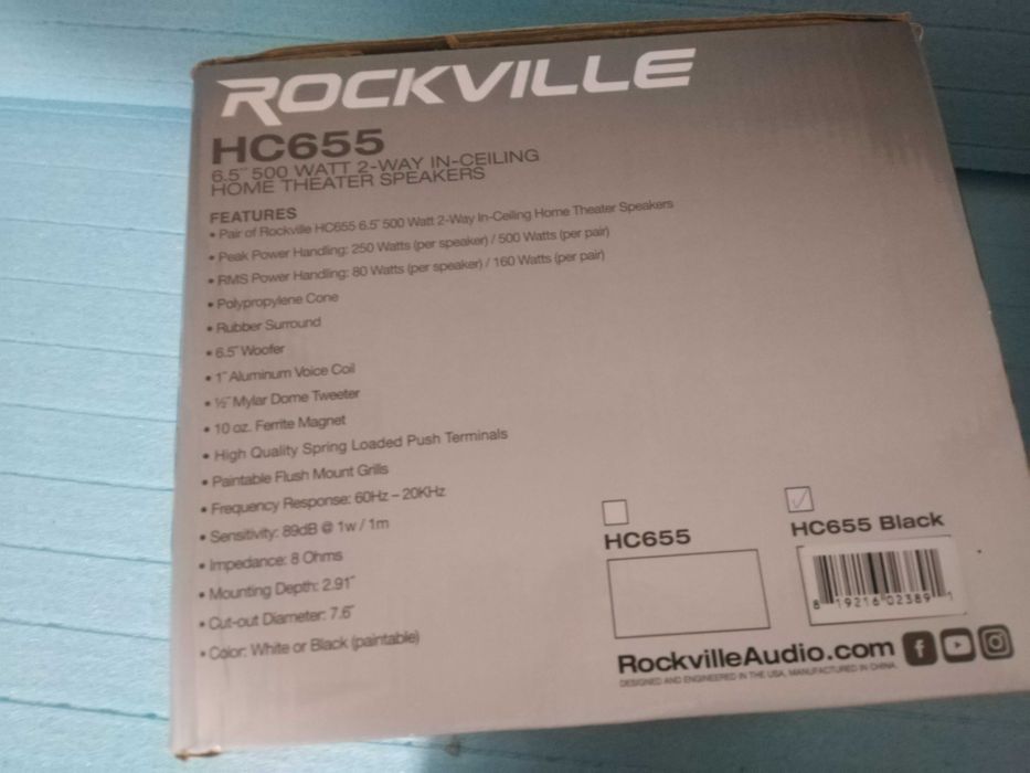 з США вбудовані стельові 6.5" 500W динамики дом.кинотеатр ROCKVILLE
