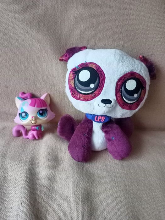 LITTLEST PET SHOP figurka kotek interaktywny miałczący + panda pluszak