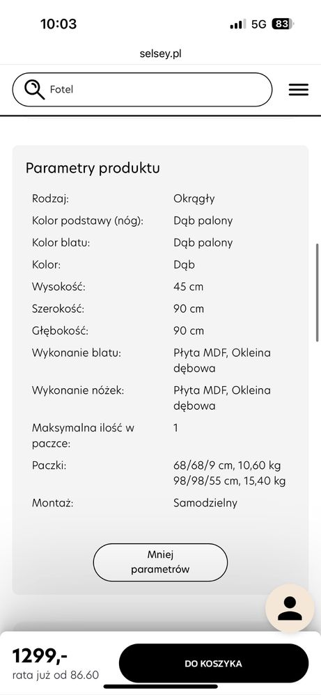 Okrągły drewniany stolik kawowy podstawa lamele dąb palony