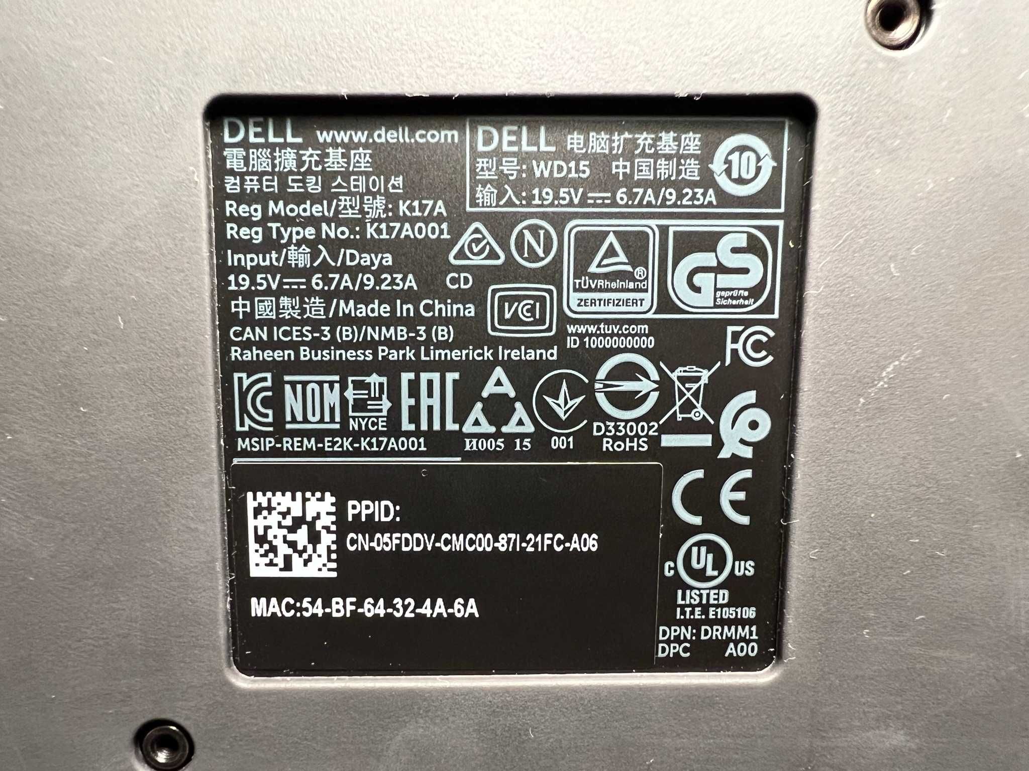 stacja dokująca DELL WD 15 - K17A