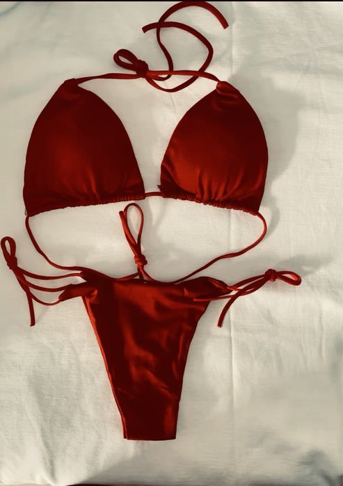 Червоне міні бікіні бразильські стрінги жіночий купальний костюм