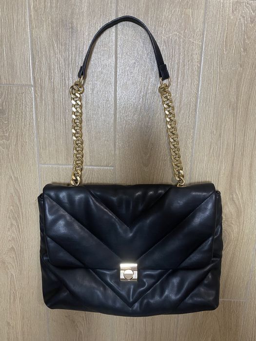 Accessorize сумка черная женская стеганая