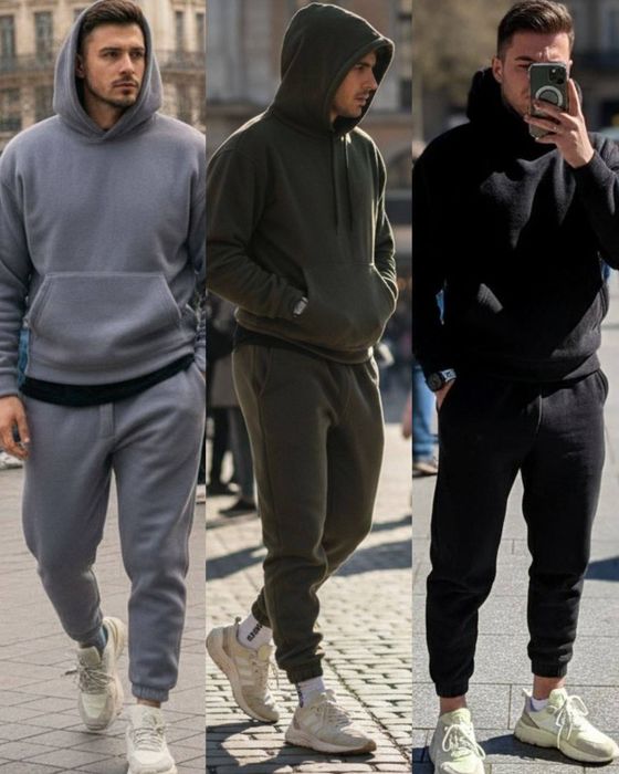 Якісний флісовий чоловічий костюм з капюшоном  двосторонній фліс-пол