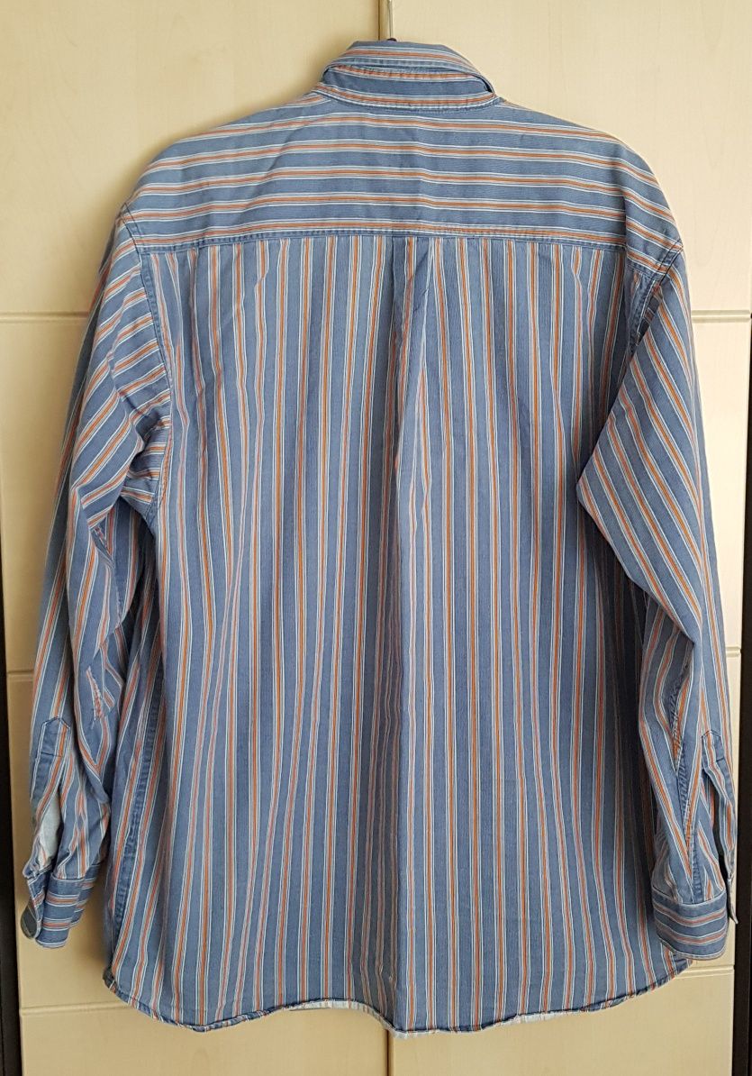Koszula męska długi rękaw rozmiar XL marki Burton paski niebieski