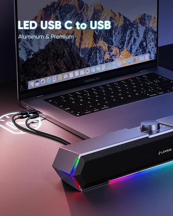 Głośniki Komputerowe G11 Z Podświetleniem Dotykowym, Usb C/Usb